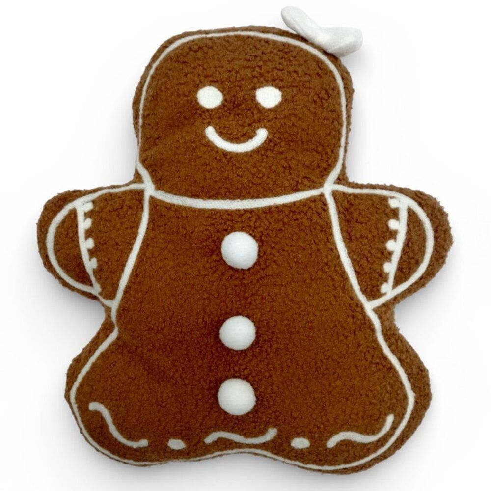 4Pc Gingerbread Man House Snowflake Boucle Sherpa Grandmacore Throw Pillows Set - Picture 4 of 10
